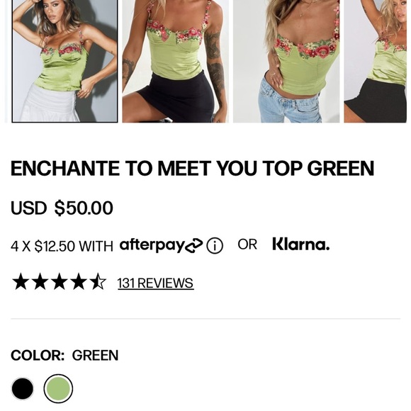 Princess Polly Enchante to Meet You Green XS NWT - Picture 5 of 7